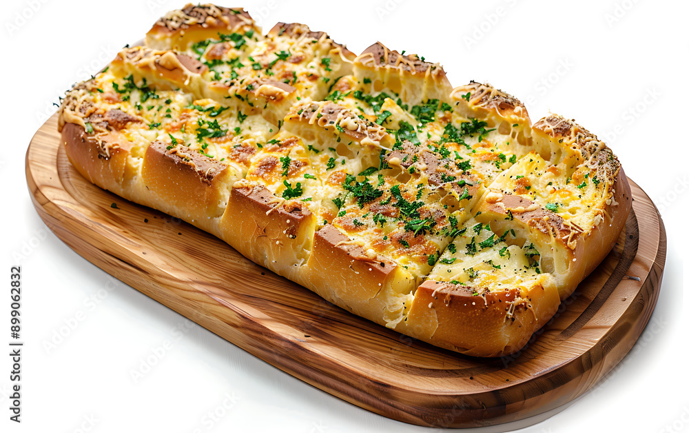 Plate of tasty Garlic Bread with on white background. Plate of tasty Garlic Bread with on white background.