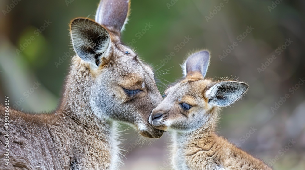 Animal love and affection Cute joey image Baby kangaroo holding on to its mothers ear for comfort and feeling safe Australian marsupial wildlife mother and child Family security Animal love and affection Cute joey image Baby kangaroo holding on to its mothers ear for comfort and feeling safe Australian marsupial wildlife mother and child Family security