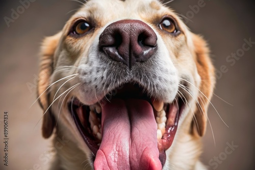 user dog mouth close up, portrait dog, tongue generated ai photo