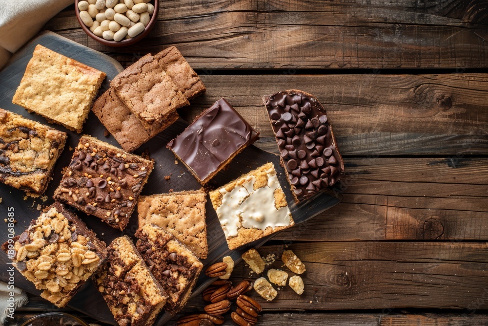 Assortment of Delicious Homemade Brownies with Nuts and Chocolate Assortment of Delicious Homemade Brownies with Nuts and Chocolate