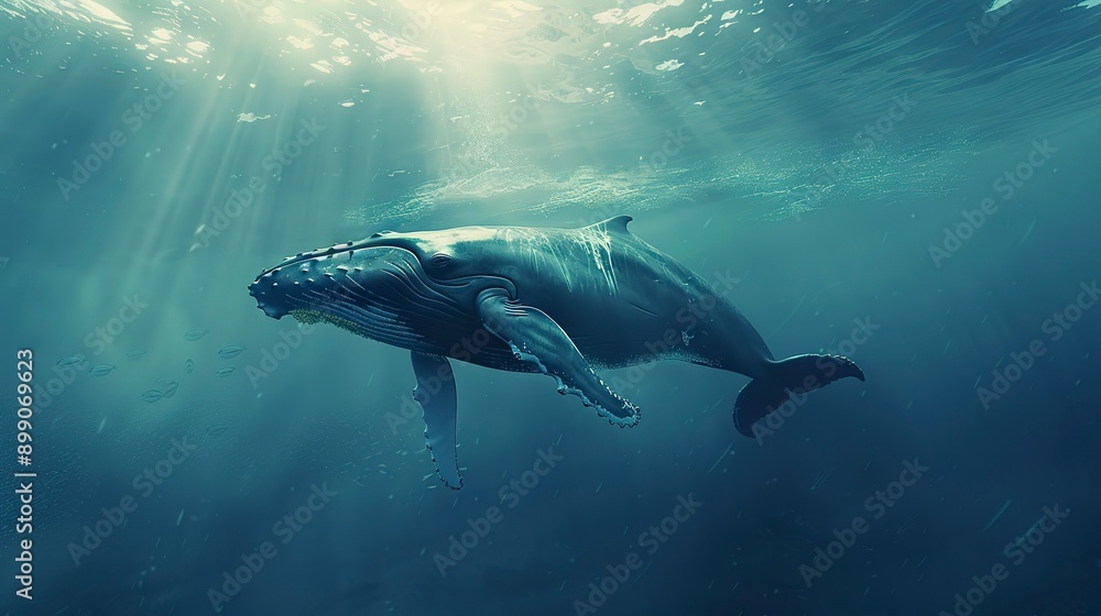 Obraz premium Humpback whale underwater. 