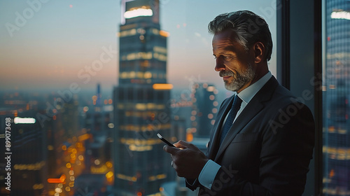 businessman using smartphon...