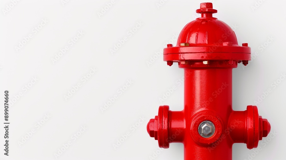 Classic red fire hydrant, isolated on a white background, ample copy text space, no distractions Classic red fire hydrant, isolated on a white background, ample copy text space, no distractions