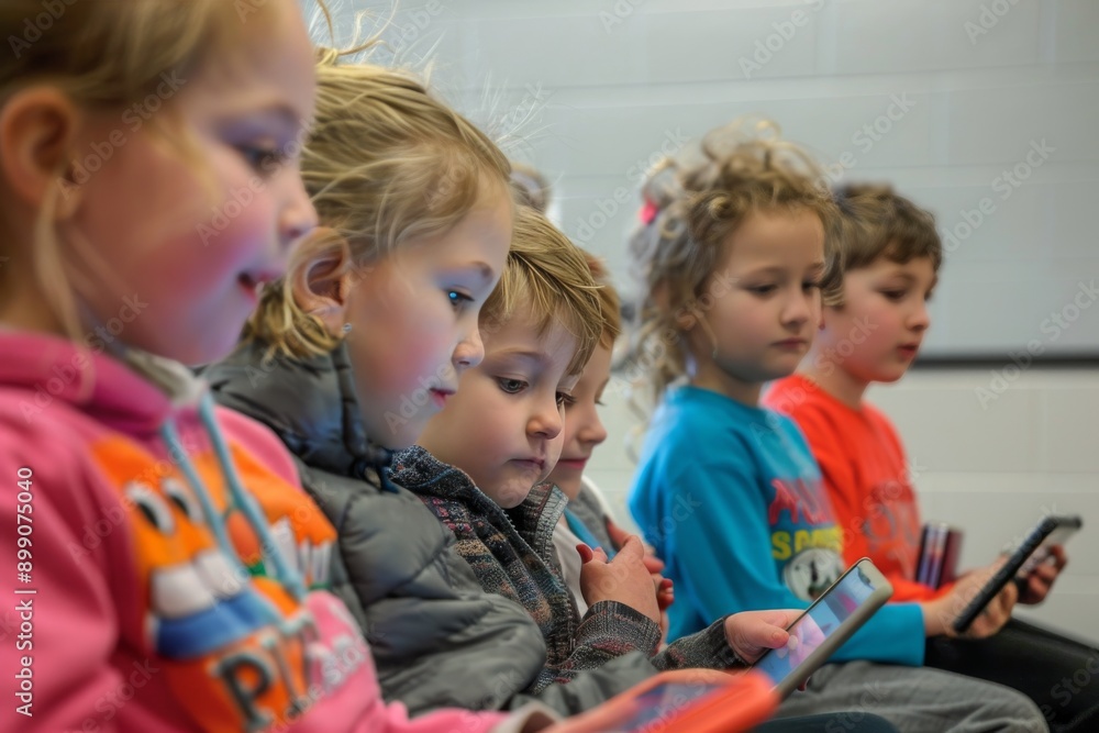 Children Focused on their Devices Children Focused on their Devices