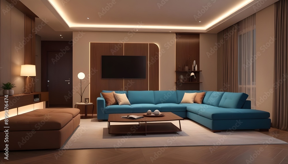 Fototapeta premium Photo interior modern design room 3d illustration