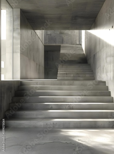 Concrete Staircase in a Modern Building