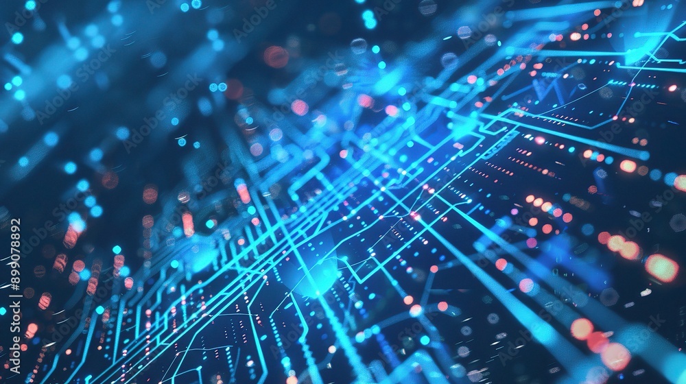 Dazzling Blue Technology Background: Showcasing Advanced and Innovative Technological Elements Dazzling Blue Technology Background: Showcasing Advanced and Innovative Technological Elements
