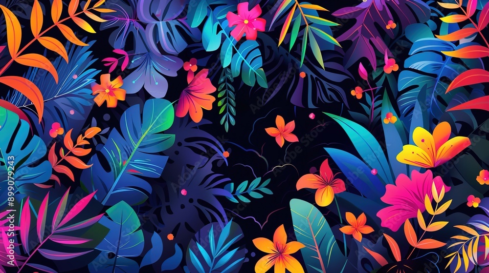 Naklejka premium Summer pattern wallpaper