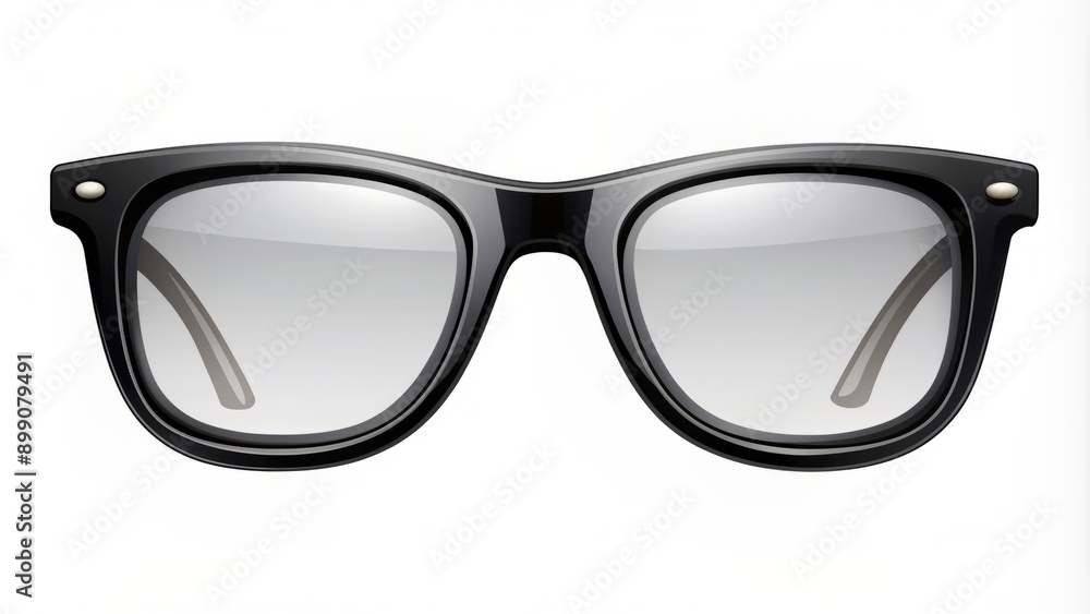 Contemporary black geek glasses frame with cool lens and optic silhouette, isolated vector illustration, symbol of intelligence and fashion. Contemporary black geek glasses frame with cool lens and optic silhouette, isolated vector illustration, symbol of intelligence and fashion.