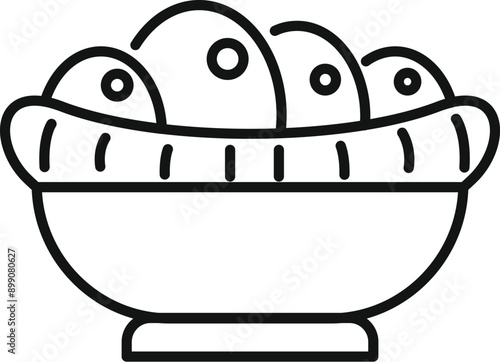 Wicker bowl is filled with delicious falafel balls ready to eat at a street food market