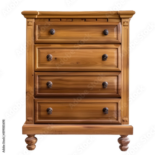 Chest of Drawers front view full length isolate on transparency background