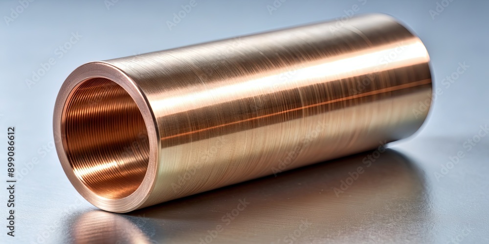 Close up shot of a cylindrical copper piece, copper, metal, cylinder, shiny, close up, macro, shiny, reflective, round Close up shot of a cylindrical copper piece, copper, metal, cylinder, shiny, close up, macro, shiny, reflective, round