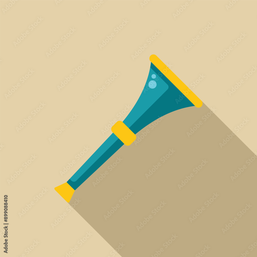 Blue and yellow vuvuzela making a loud noise at a sporting event Blue and yellow vuvuzela making a loud noise at a sporting event