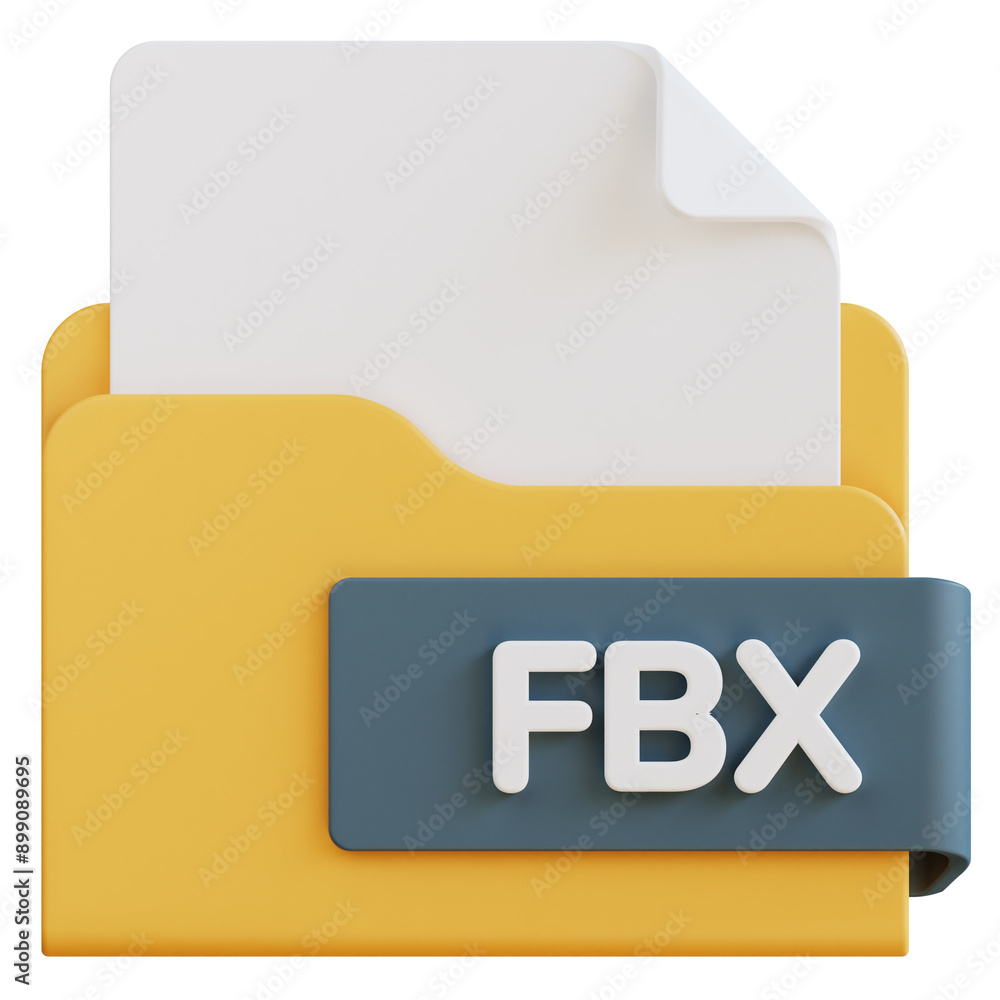 3d fbx file folder illustration with transparent background 3d fbx file folder illustration with transparent background