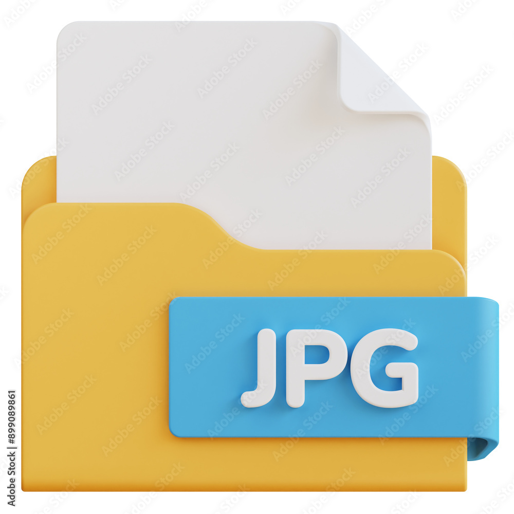 3d jpg file folder illustration with transparent background 3d jpg file folder illustration with transparent background
