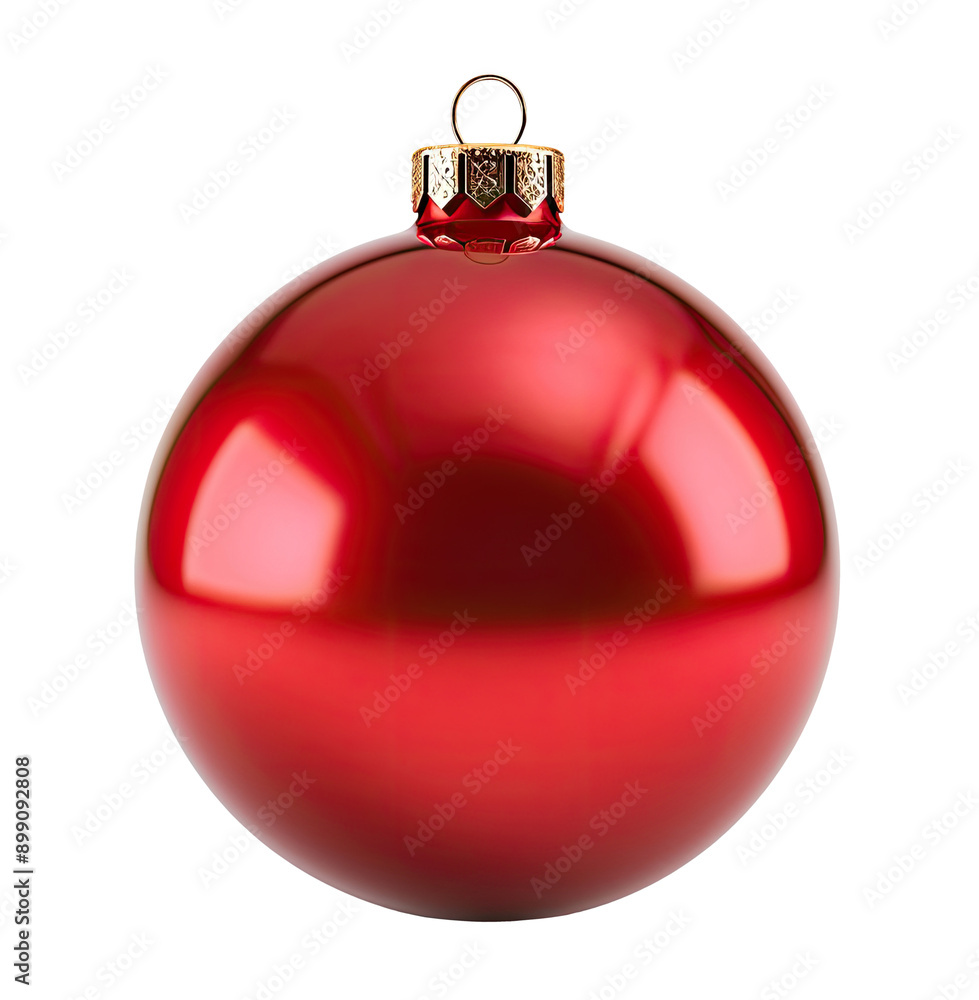 Red Christmas ball isolated on transparent background Red Christmas ball isolated on transparent background