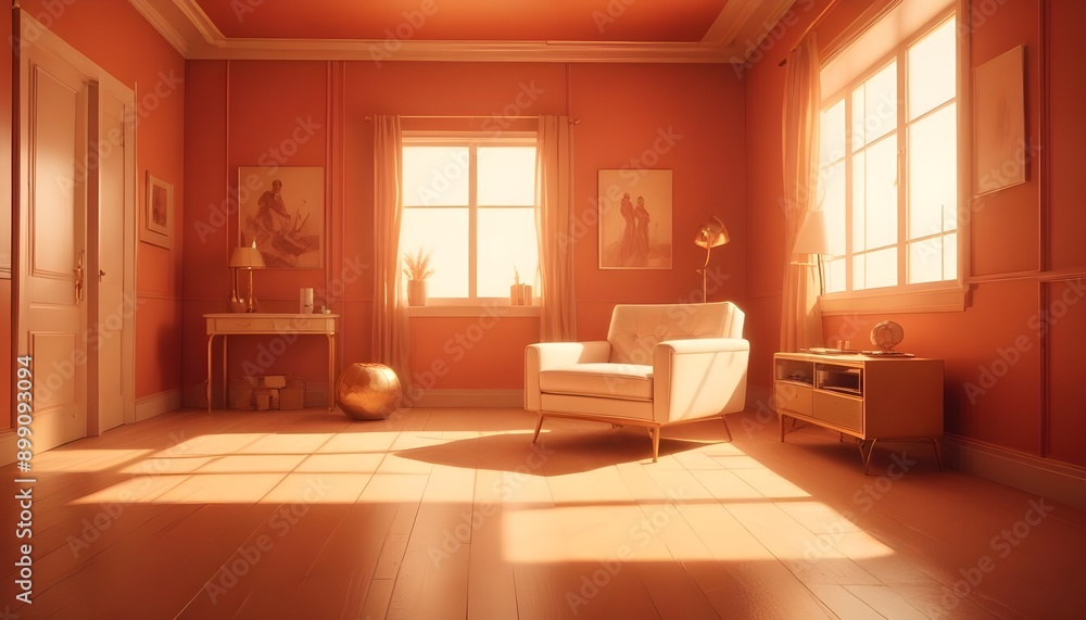 Fototapeta premium Photo interior modern design room 3d illustration