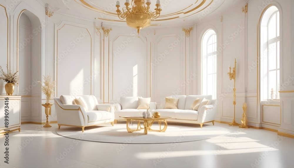 Fototapeta premium Photo interior modern design room 3d illustration
