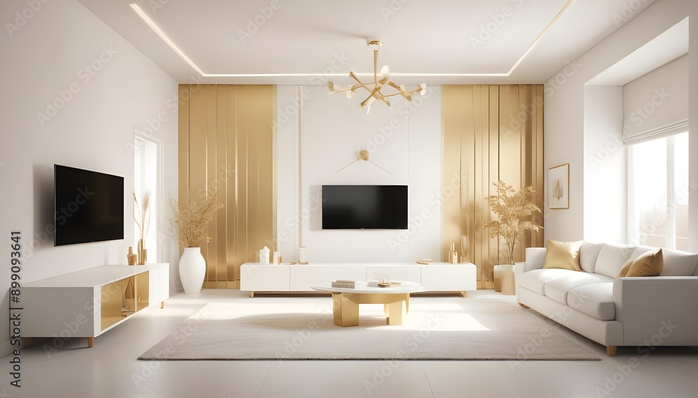 Fototapeta premium Photo interior modern design room 3d illustration