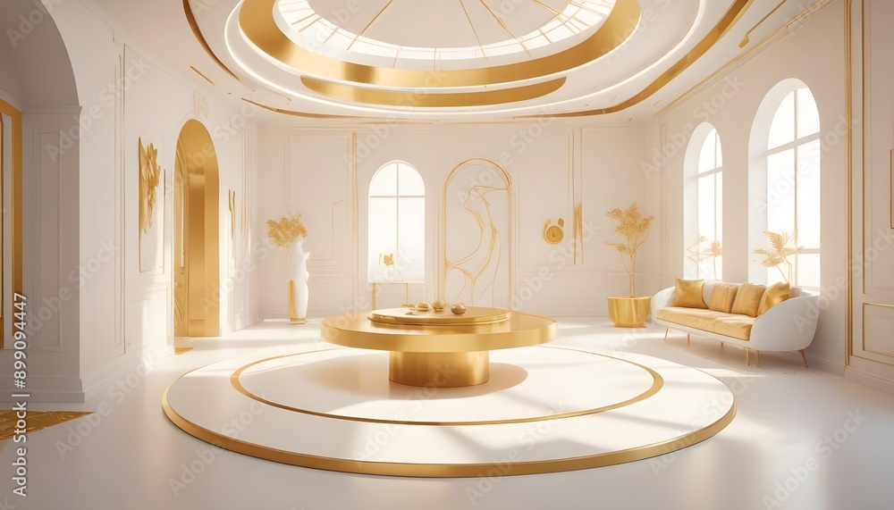 Obraz premium Photo interior modern design room 3d illustration