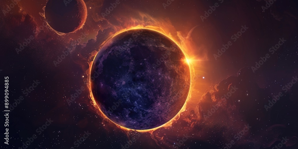 Obraz premium Planets orbiting sun in space