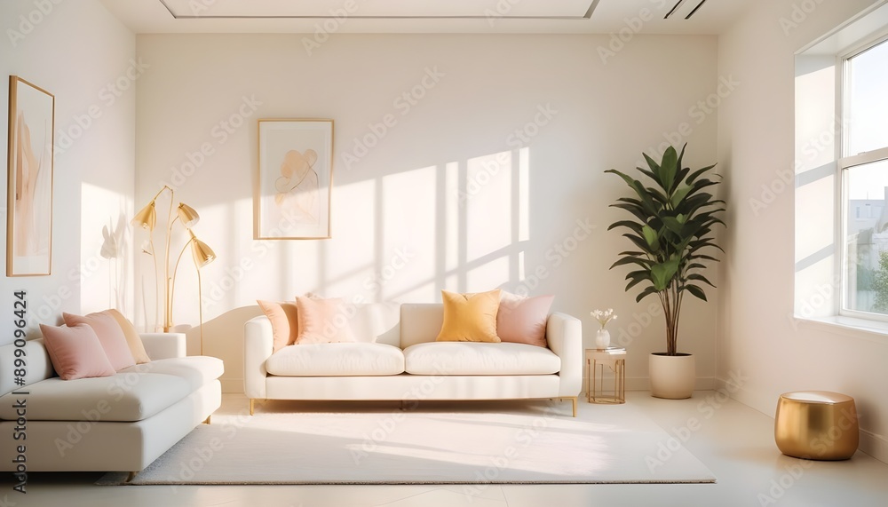 Fototapeta premium Photo interior modern design room 3d illustration