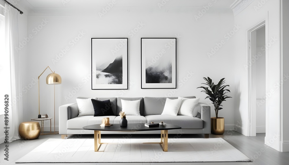 Photo interior modern design room 3d illustration Photo interior modern design room 3d illustration