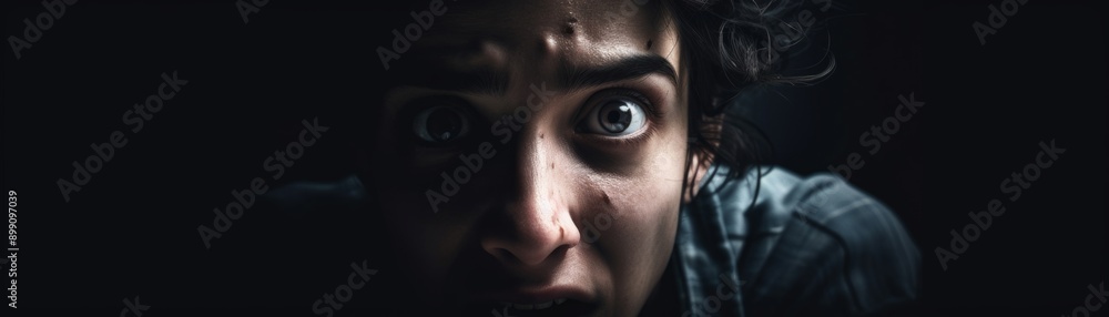 Close Up Portrait of a Scared Woman Close Up Portrait of a Scared Woman
