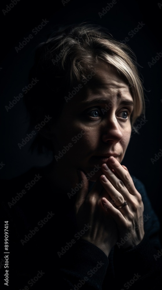 Close-up Portrait of a Woman with a Thoughtful Expression Close-up Portrait of a Woman with a Thoughtful Expression