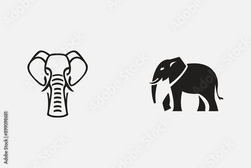 minimalist elephant logo  vector illustration