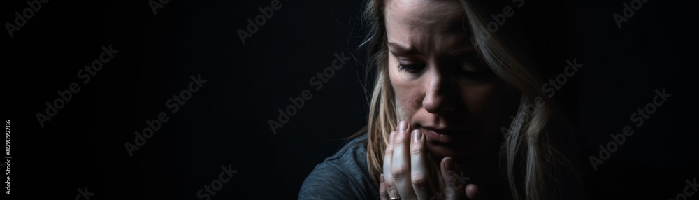 Portrait of a Woman with a Worried Expression Portrait of a Woman with a Worried Expression