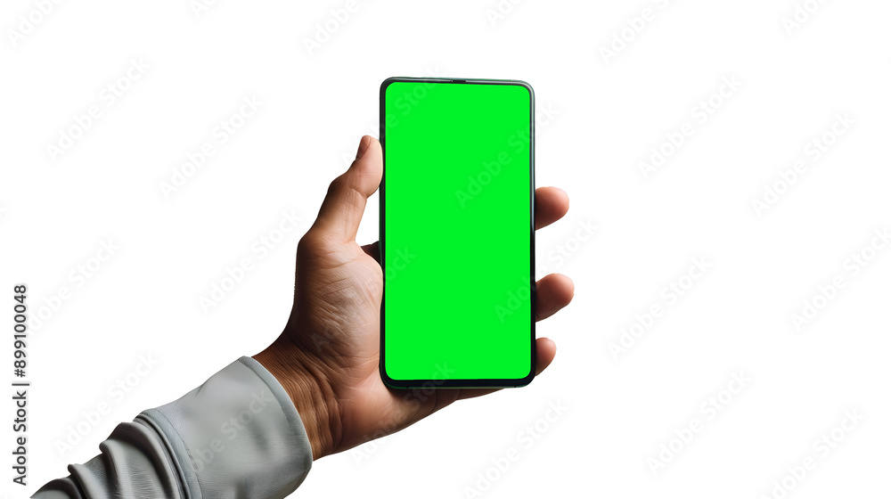 phone in hand wit green screen, PNG file, transparent background phone in hand wit green screen, PNG file, transparent background