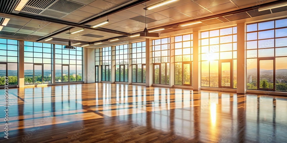 Big, empty room with large windows where colored light shines through, empty, room, windows, colored light, shining Big, empty room with large windows where colored light shines through, empty, room, windows, colored light, shining