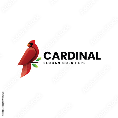 Vector Logo Illustration Cardinal Gradient Colorful Style