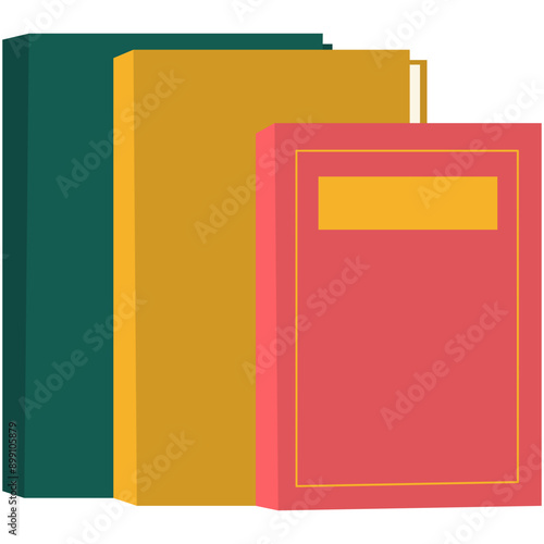 Education Book Illustration Isolated on White Background. Vector Clipart with Flat Design Concept