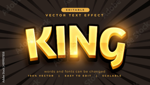 king editable text effect in golden color