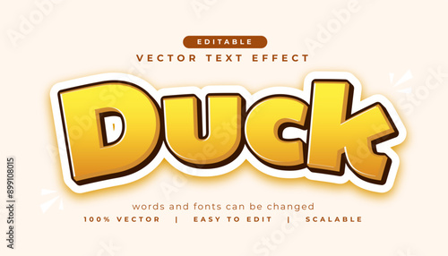 bold duck lettering text effect in editable style