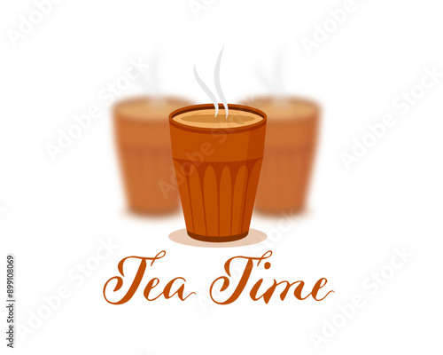 indian chai or tea kullad promo background