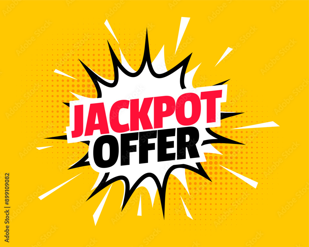 comic style jackpot offer yellow background get the best deal of season comic style jackpot offer yellow background get the best deal of season
