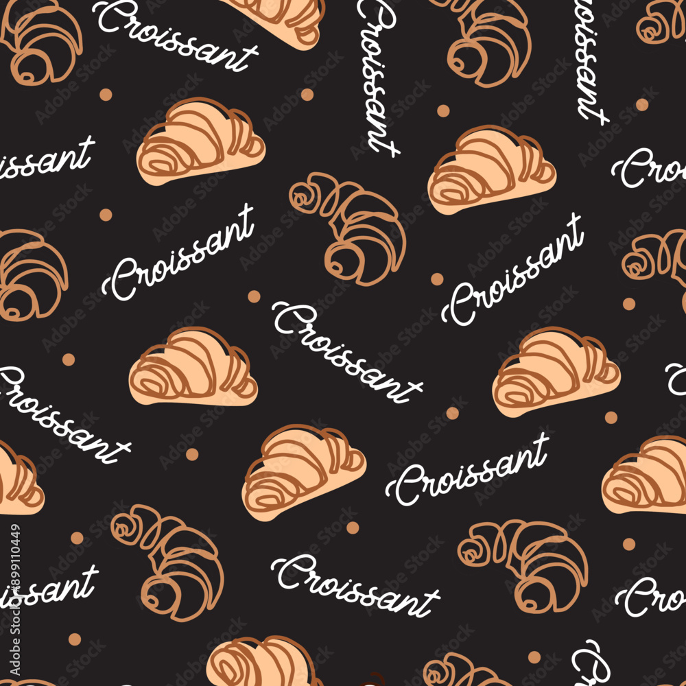 Croissant Collection French Bakery Delight Pattern. Perfect for enhancing kitchen decor, creating stylish bakery packaging, or textile designs for food enthusiasts. Croissant Collection French Bakery Delight Pattern. Perfect for enhancing kitchen decor, creating stylish bakery packaging, or textile designs for food enthusiasts.