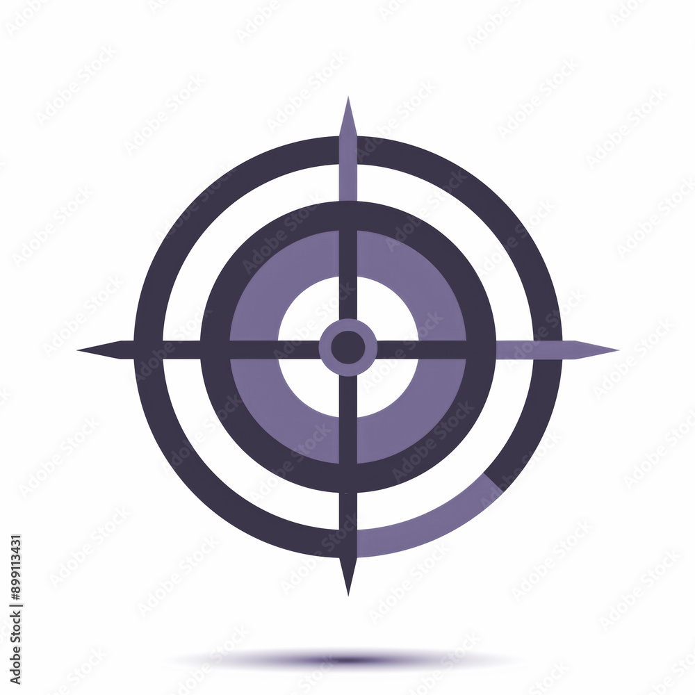 Precision Shooting Sports Icon - Crosshairs and Target Motifs on White Background Precision Shooting Sports Icon - Crosshairs and Target Motifs on White Background