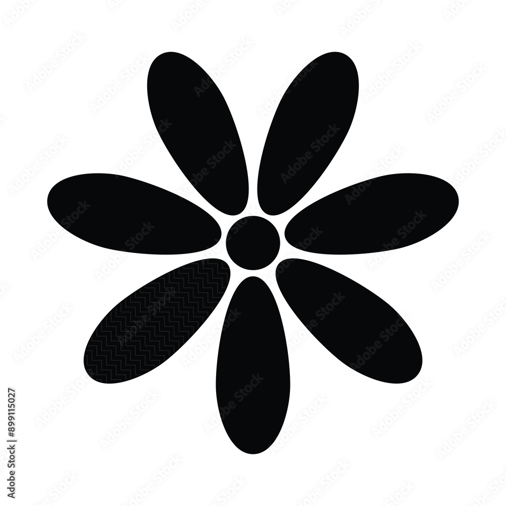 Vector drawing of a flower, petals with different texture, isolated on white background Vector drawing of a flower, petals with different texture, isolated on white background