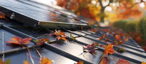 Solar Panels Covered in Autumn Leaves © MINHOO