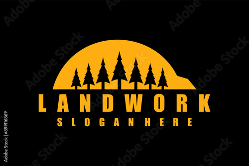 landwork logo design illustration vector