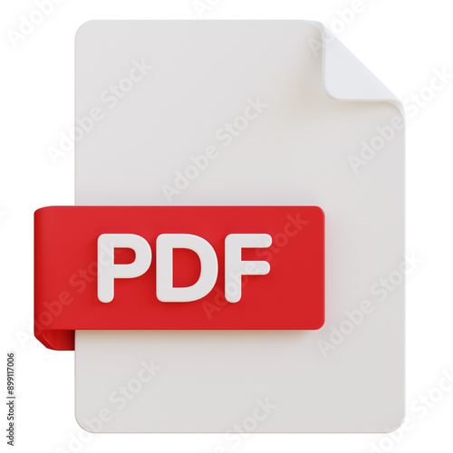 pdf file extension 3d illustration photo