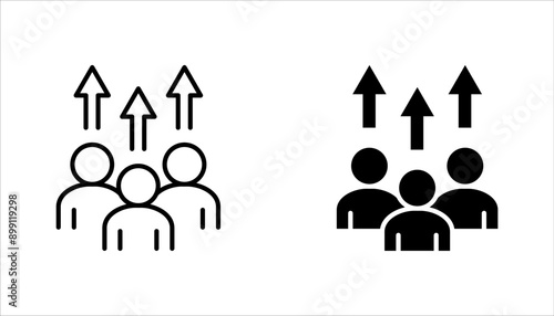 population growth icon set, increase social development, global demography, vector illustration on white background