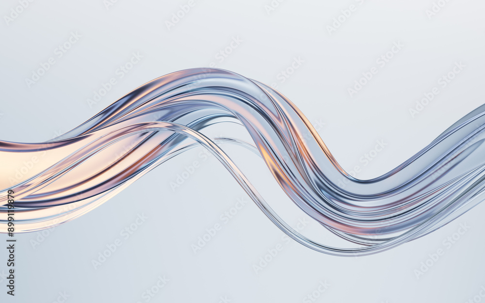 Fototapeta premium Flowing curve lines background, 3d rendering.