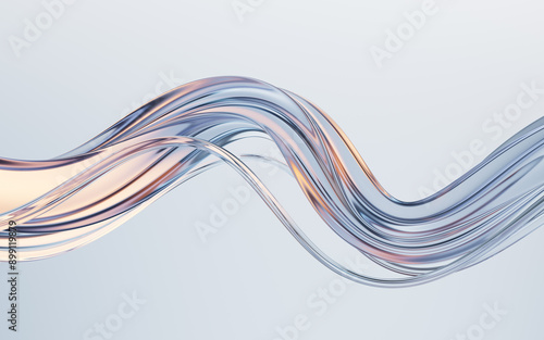 Fototapeta Naklejka Na Ścianę i Meble -  Flowing curve lines background, 3d rendering.