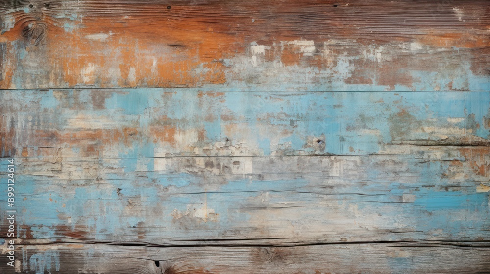 Old brick wall with peeling paint, revealing layers of history and characte Old brick wall with peeling paint, revealing layers of history and characte
