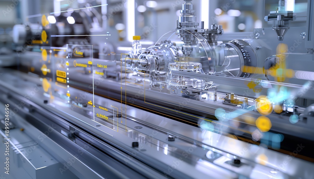 Closeup of a digital twin in manufacturing Closeup of a digital twin in manufacturing